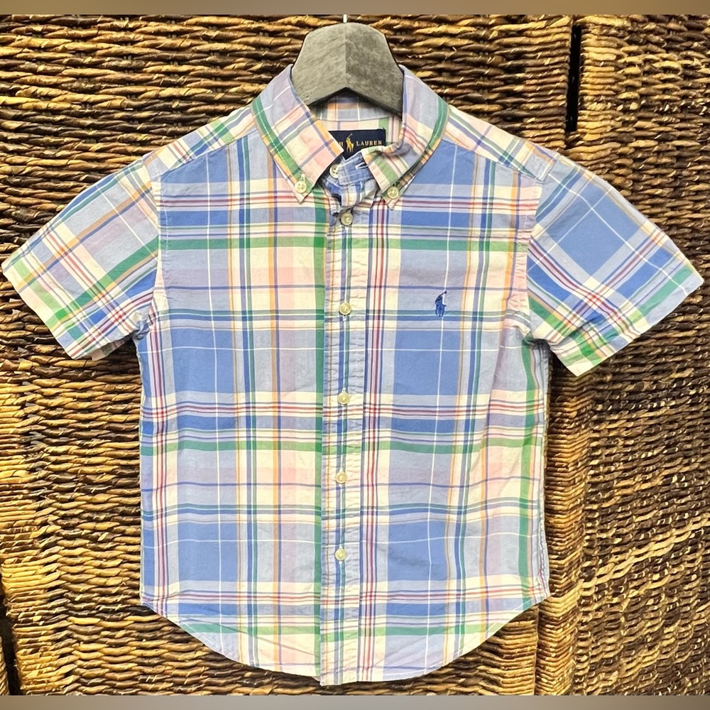 Ralph Lauren‎ Kids Multicolor Plaid Button-Down Shirt- Size:5